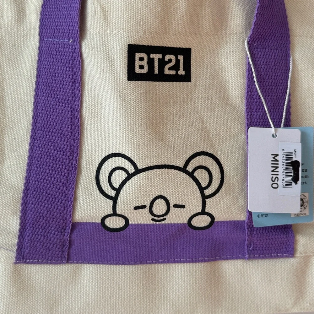 NWT Miniso BT21 Koya Canvas Mini Tote Bag - Picture 2 of 3